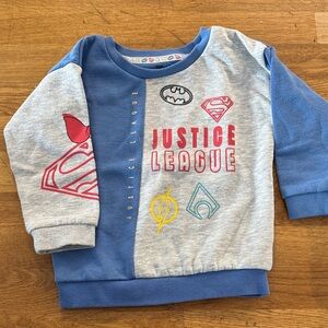 DC Comics Blue and Gray Justice League Kids Sweatshirt